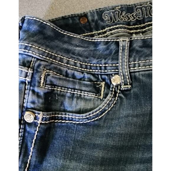 Miss Me Women JP5109G rhinestone studs embroidered distressed Jeggins size 25 EU - Picture 4 of 12